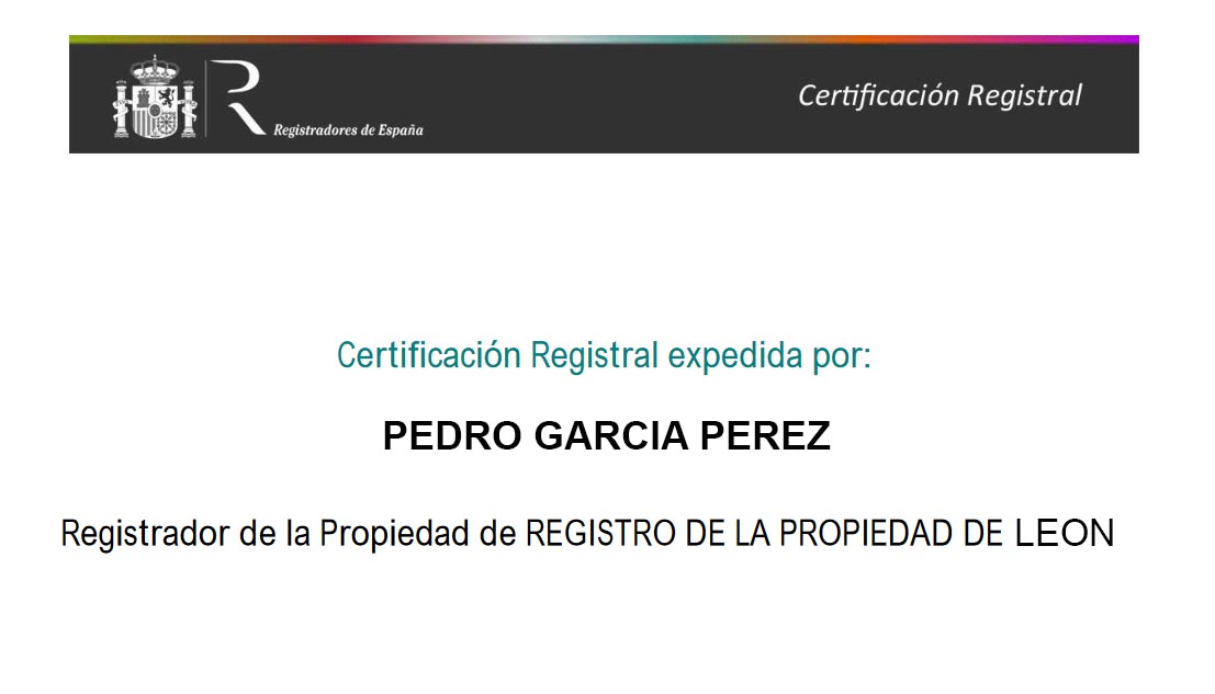 certificación registral
